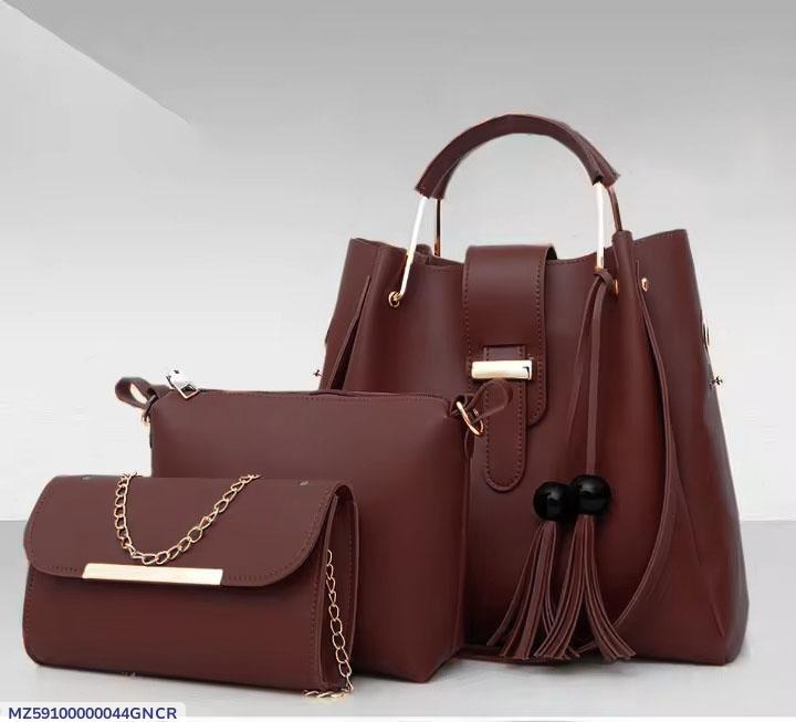 Women's Brown PU Leather Hand Bag