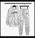Amiri Fleece Graphic Sublimation Hoodie Track Suit