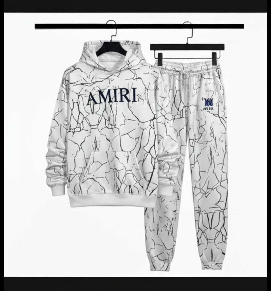 Amiri Fleece Graphic Sublimation Hoodie Track Suit