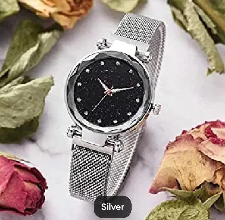 Women Magnetic Silver Watch