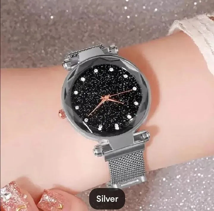 Women Magnetic Silver Watch