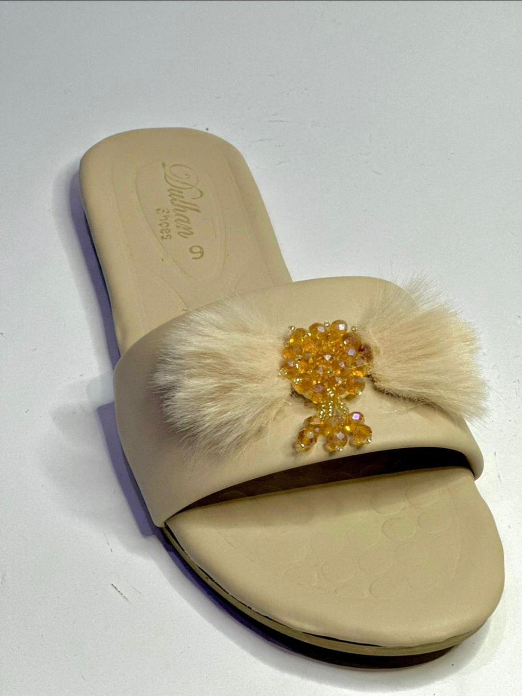 Women's Beige Synthetic Leather Flats