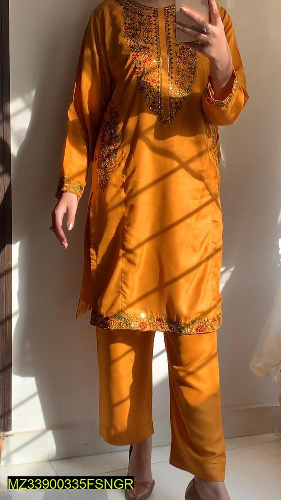 Linen Embroidered Suit