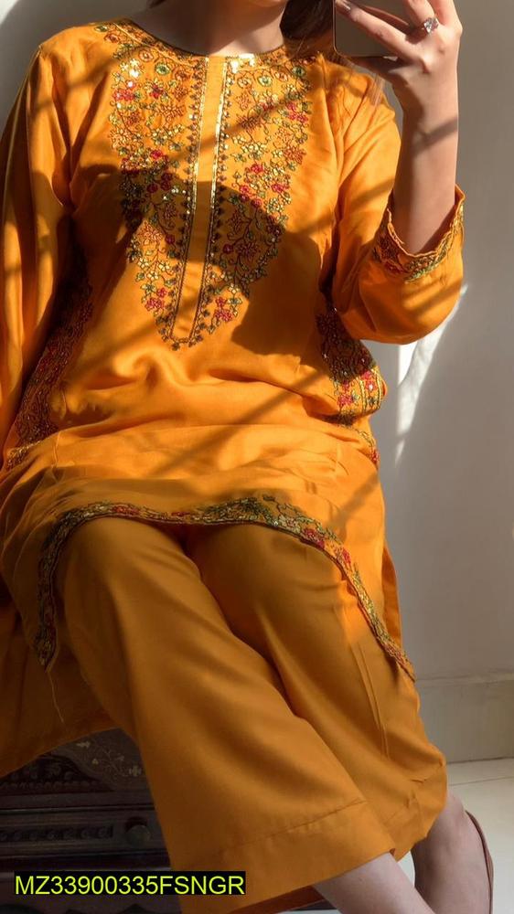 Linen Embroidered Suit