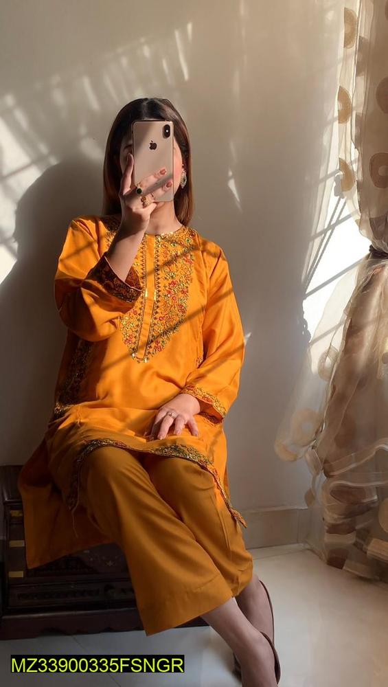 Linen Embroidered Suit