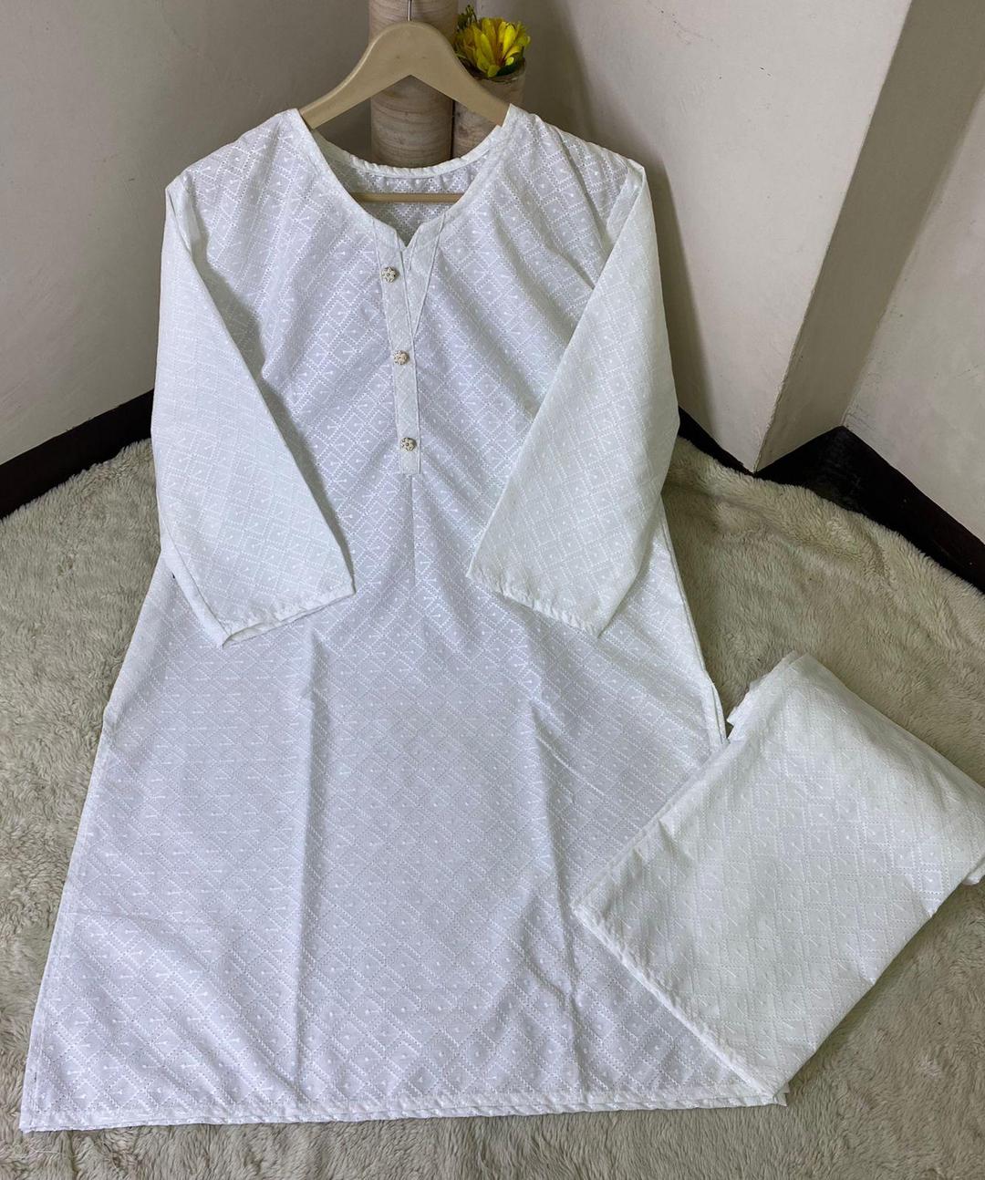 Embroidered Cotton Suit