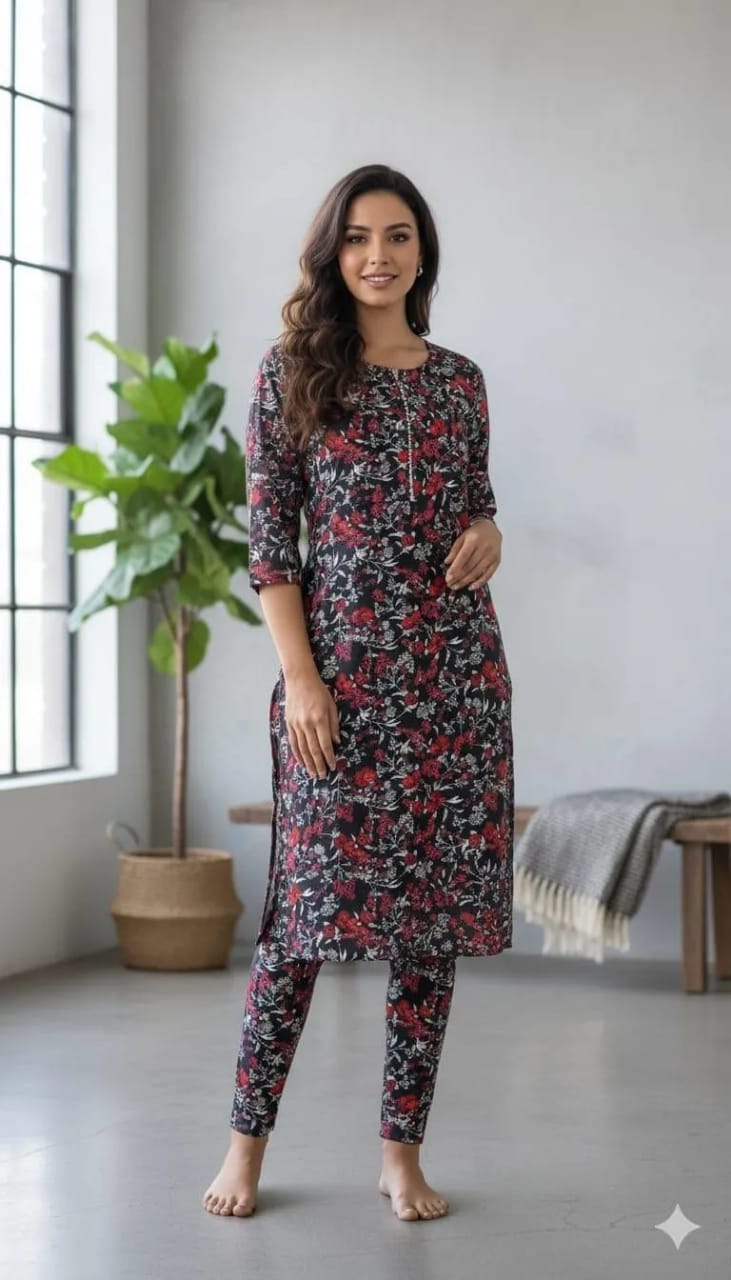 Women's Printed Crystal Wool Set