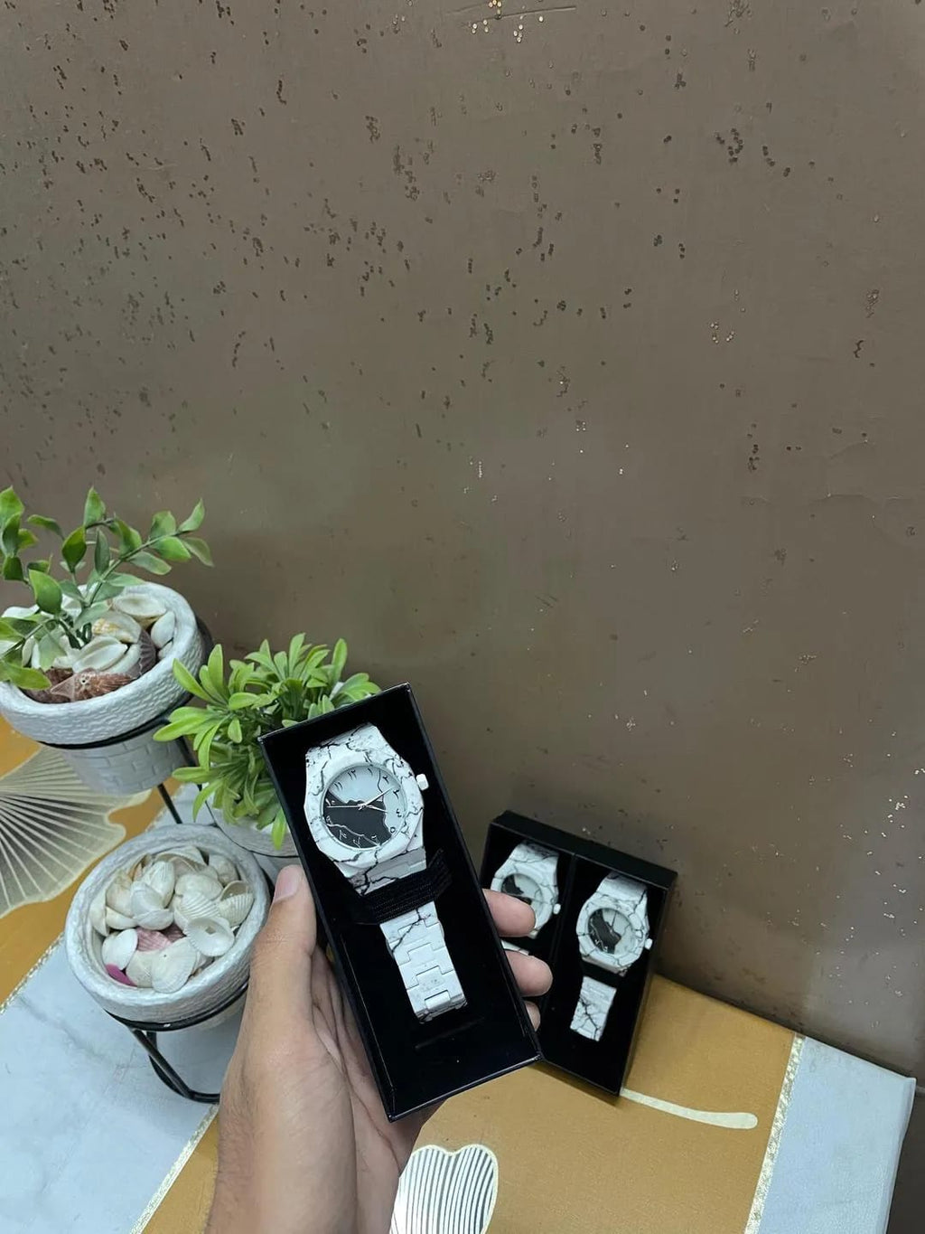 New Aura Watch - White Arabic Aura Watch With Box - 1 pc